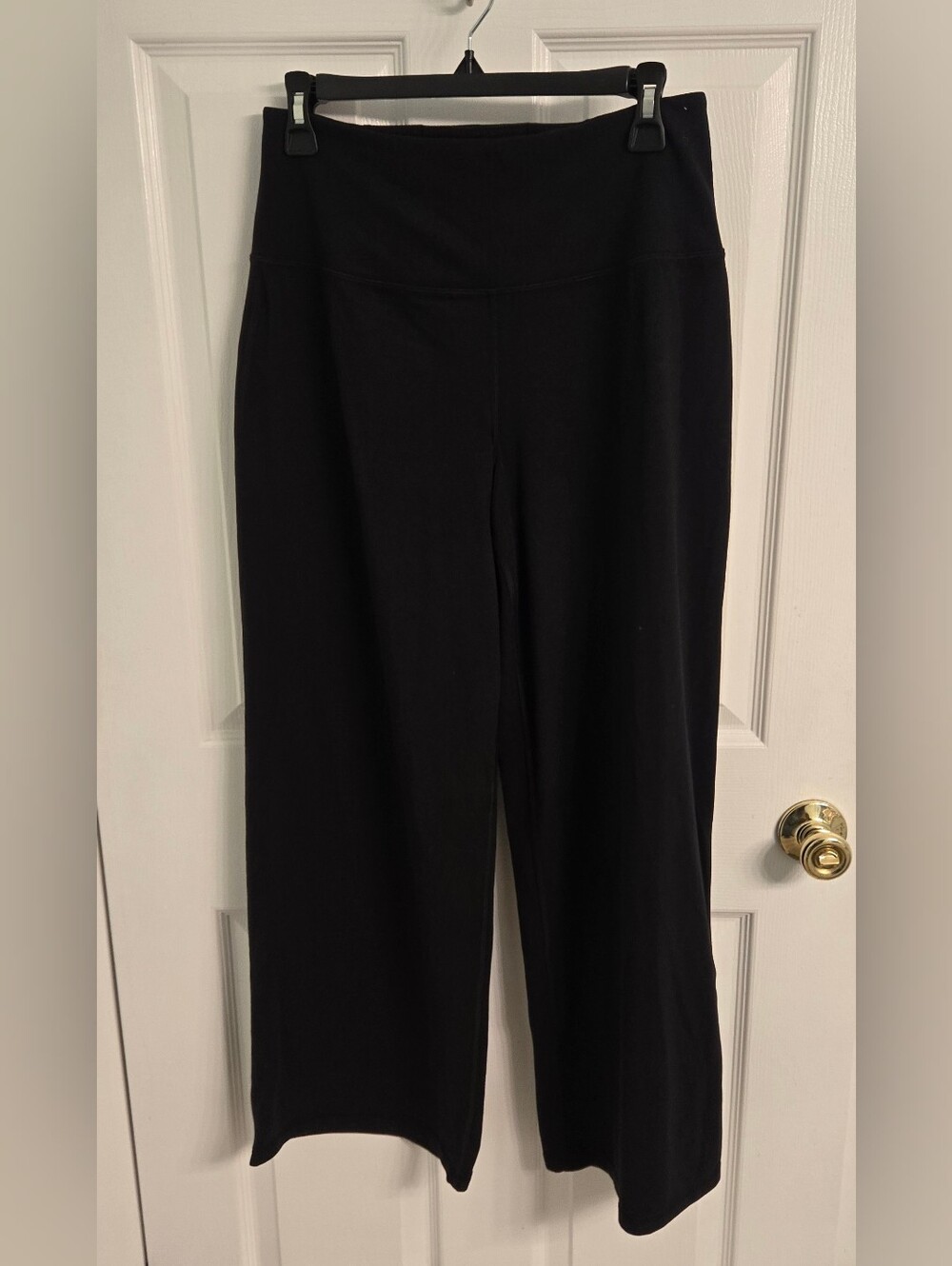 Athleta Elation Wide-Leg Pants Black Medium Petite MP High Rise Yoga Loungewear